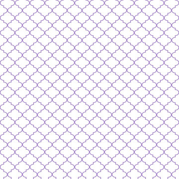 Quatrefoil Seamless Pattern - Minimalist light purple and white quatrefoil or trellis design
