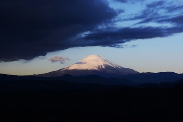 Fototapeta premium Mt.Fuji in the early morning seen from Kanagawa Prefecture in Japan