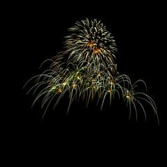 Fireworks isolated on  black background