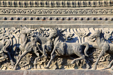 horse sculpture in the temple