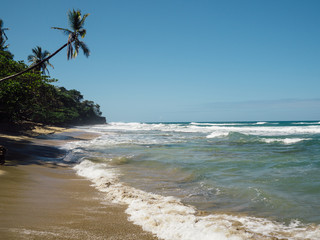 Beautiful Caribbean beach in Puerto Viejo, Costa Rica.