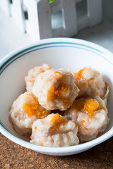 large scallop seafood Chinese dimsum or also known as siomai