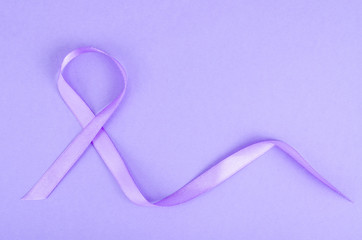 Lavender color ribbon, symbolizing awareness for all cancers, february 4th, world cancer day
