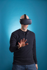 Man using VR Virtual Reality headset