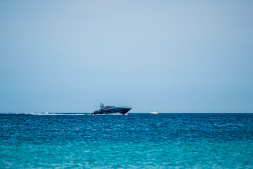 Coastal ocean waters with boats