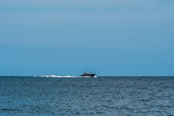 Coastal ocean waters with boats