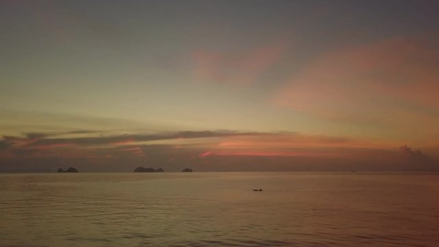 Talingnam Beach Scene sunset -Thailand - Koh Samui