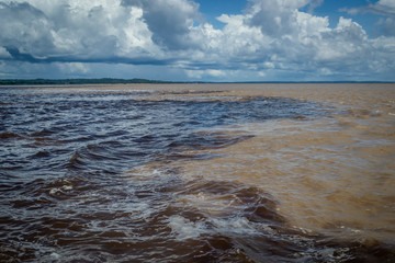 Cities of Brazil - Manaus, Amazonas - Encontro das Águas dos rios Negro e Solimoes