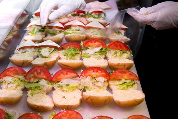 preparation some delicious small burger