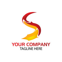 Colorful alphabet s logo. s logo stock template