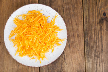 Vegetarian salad of fresh organic pumpkin, raw food