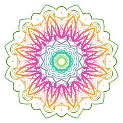 Rainbow color mandala. Decorative ethnic prnament. Vector illustration