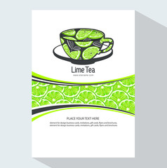 creative business brochure template with lime, vector illustration