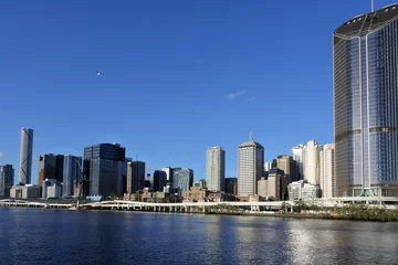 Rolgordijnen Urban landscape view of Brisbane city downtown skyline © Rafael Ben-Ari