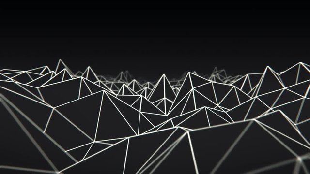 Camera exploring a low poly landscape loop v3