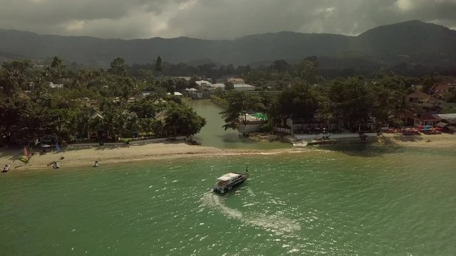 Yacht docking at beach kom samui- Thailand