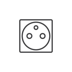 Type D power socket outline icon. linear style sign for mobile concept and web design. Electric outlet simple line vector icon. Symbol, logo illustration. Pixel perfect vector graphics