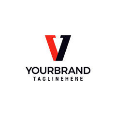 Letter V Logo with Arrow template design
