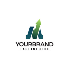 Letter M arrow logo design template