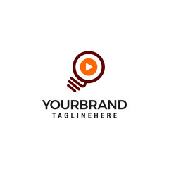 Obraz premium Light Bulb play Logo Design Template