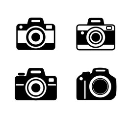 aparat fotograficzny zestaw ikon - obrazy, fototapety, plakaty