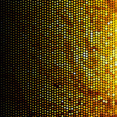 Panel with circles, dots, points of different shades of Golden color. 