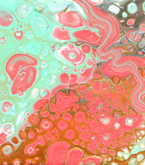 A mixture of acrylic paints. The texture of liquid marble. Fluid art. Applicable for cover design, presentation, invitation, leaflet, annual report, poster and business card, packaging desing. 