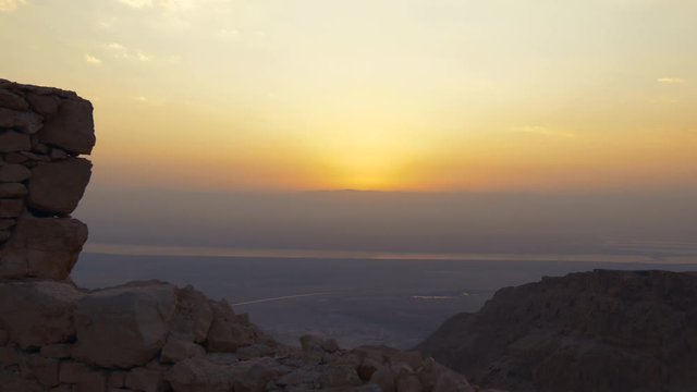 Sunrise from the top of Masada fortress