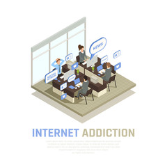 Internet Addiction Isometric Background