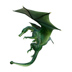 Fototapeta premium 3D Rendering Fairy Tale Dragon on White