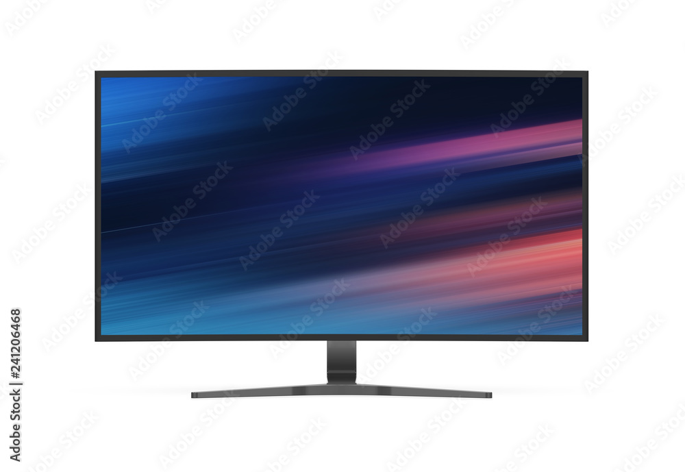 Aufkleber modern computer monitor mockup isolated on white 3d rendering