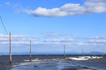 海中道路　佐賀県太良町　日本