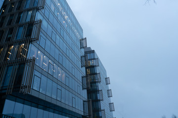Fototapeta na wymiar glass wall office buildings.