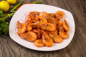 Boiled prawns