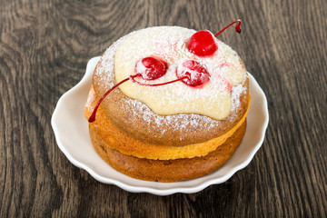 Pancake with cherry
