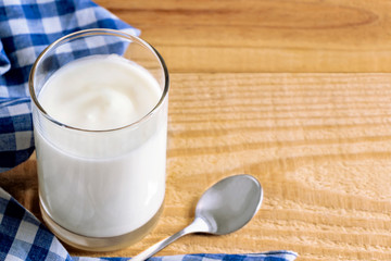 Yogurt is a healthy breakfast. Yogurt made from milk fermented by added bacteria, often sweetened and flavored.