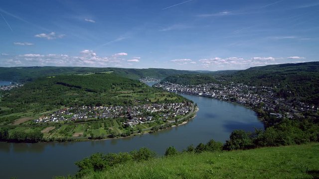Famous popular Wine Village of Boppard at Rhine River, Rhine Valley is UNESCO World Heritage Site. middle Rhine Valley, Germany. Boppard, Fliesen, July 2017