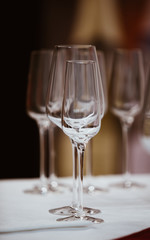 Blank glass of champagne sparkling bubble wine