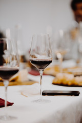 A glass of red wine