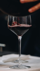 A glass of red wine