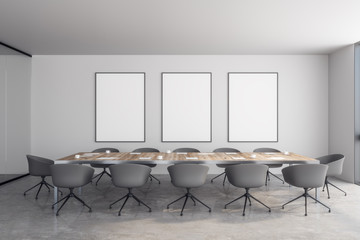 Modern meeting room with billboard