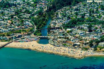 Capitola Beach in California Aerial View