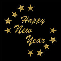 Happy New Year 2019. Holiday Poster. Vector Illustration.