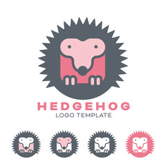 Cute hedgehog vector logo template