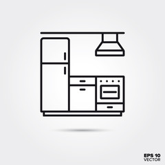 Kitchenette vector line icon