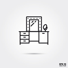 Dresser vector line icon