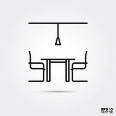 dining room vector line icon