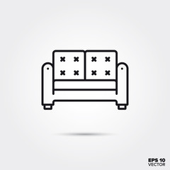 couch vector line icon