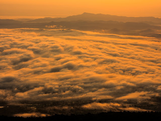 During Sunrise with mist 