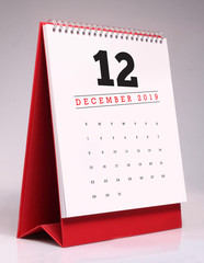 Simple desk calendar 2019 - December